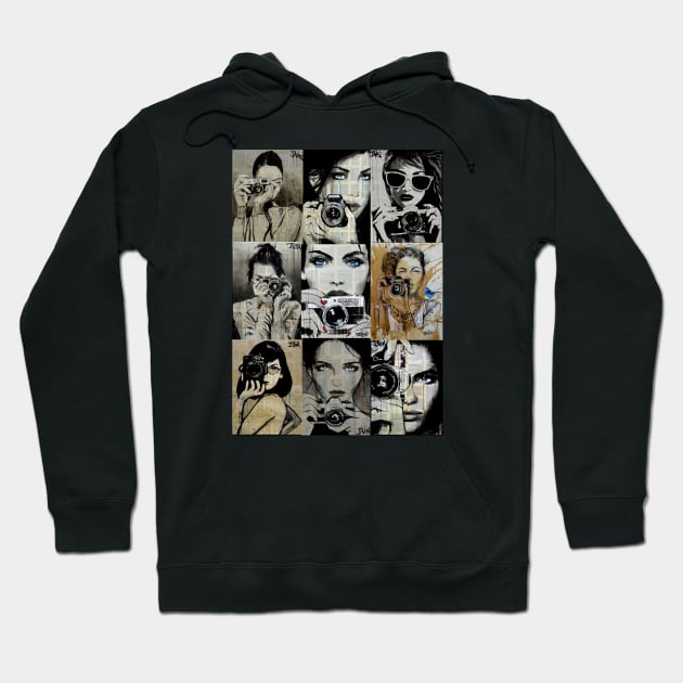 9 girls with camera Hoodie by Loui Jover 